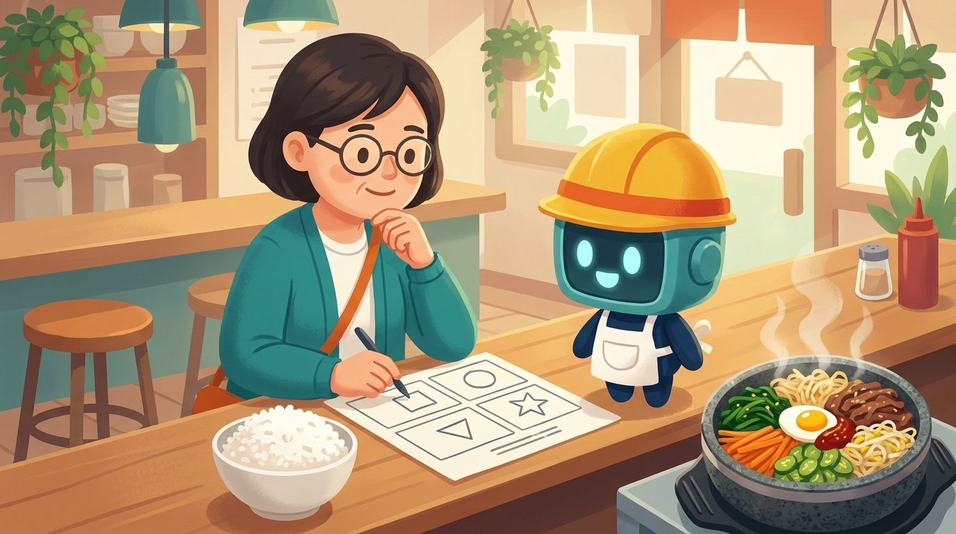 주문서의 네 칸 장면