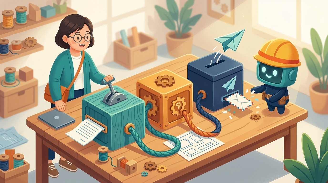 상자와 선 잇기 장면
